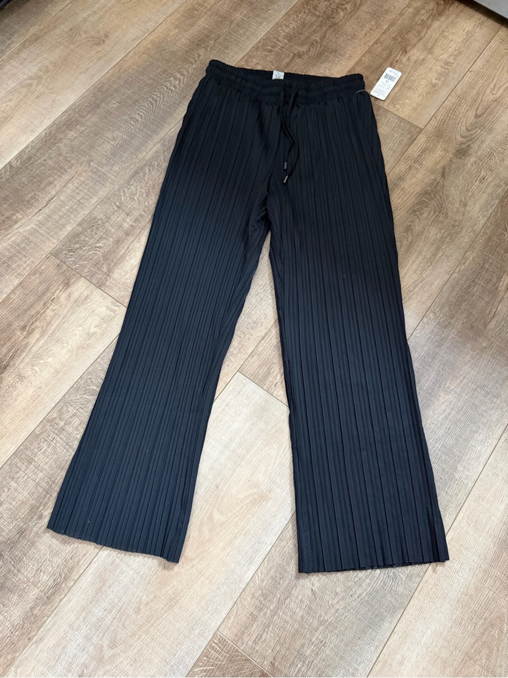 Sabrina Lauren 1X Black Pleated Wide-Leg Women's Pants